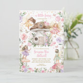 Invitation Fée Baby shower rose Lavande Fleur Tea Party (Debout devant)