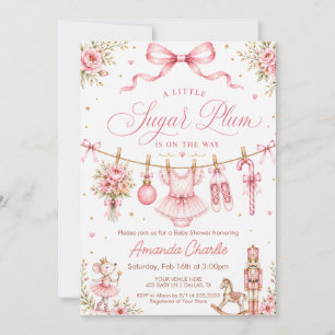 Invitation Fée Ballerine Sugar Plum Fille Baby Shower