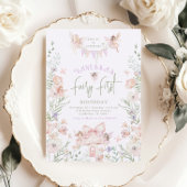 Invitation Fée capricieuse Premier anniversaire Forêt enchant