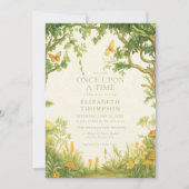 Invitation fée champignon forêt baby shower fille (Devant)