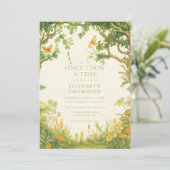 Invitation fée champignon forêt baby shower fille (Debout devant)