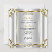 Invitation Fée Conte de Fées 16 ans Anniversaire Or Argent 2 (Dos)