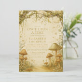 Invitation fée conte de fées forêt champignon bébé shower fil (Debout devant)