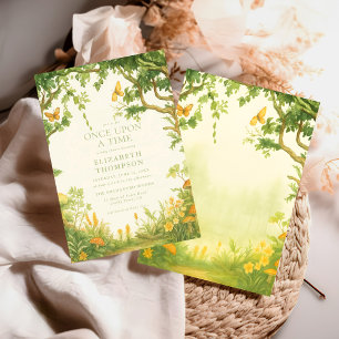 Invitation fée conte de fées forêt champignon bébé shower fil