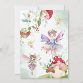Invitation fée d'anniversaire de champignon aquarelle de la f (Dos)