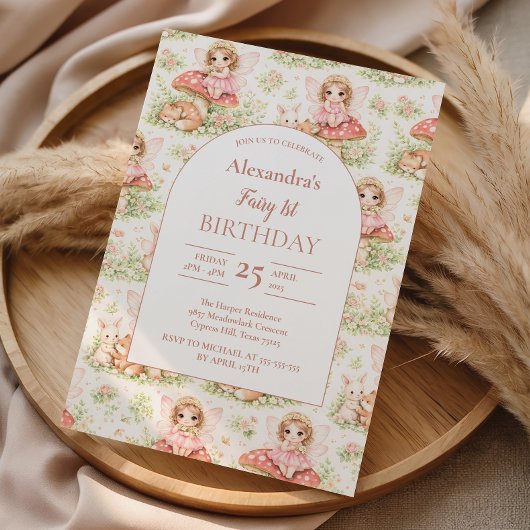 Invitation Fée d'anniversaire du jardin enchanté