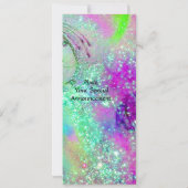 Invitation FÉE DANS LA NUIT, rose violet bleu vert scintillem (Dos)