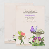 Invitation Fée dans le Jardin (Devant / Derrière)