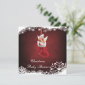 Invitation Fée de bébé dans Noël stockant le baby shower (Debout devant)