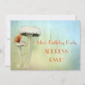 Invitation Fée de champignons aquarelle fête d'anniversaire d (Devant)