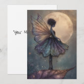 Invitation Fée de clair de lune enchantée aquarelle fantasy (Devant / Derrière)