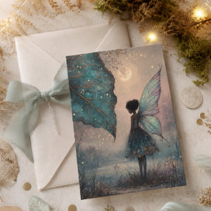 Invitation Fée de feuille enchantée sous la lumière de la lun