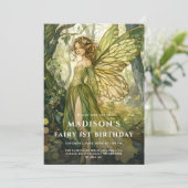 Invitation Fée de forêt enchantée 1er anniversaire (Debout devant)