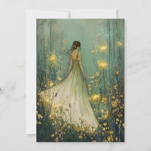 Invitation Fée de forêt enchantée 1er anniversaire (Dos)