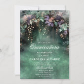 Invitation Fée de forêt enchantée Lavande magique Qinceanera (Devant)