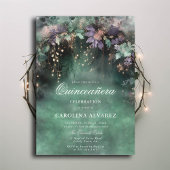 Invitation Fée de forêt enchantée Lavande magique Qinceanera