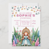 Invitation Fée de forêt enchantée princesse Anniversaire (Devant)