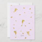 Invitation Fée de jardin avec fleur violet rose, 3e anniversa (Dos)