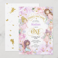 Fée de jardin enchantée, fleurs violettes roses