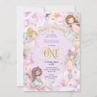 Fée de jardin enchantée, fleurs violettes roses In