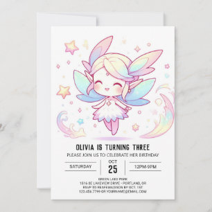 Invitation Fée de la Forêt Cute Anniversaire