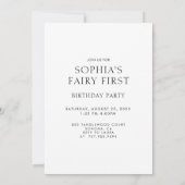 Invitation Fée de la Forêt Enchantée Premier Anniversaire  (Dos)