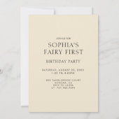 Invitation Fée de la Forêt Enchantée Premier Anniversaire (Dos)