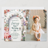 Invitation Fée de porte enchantée première fête d'anniversair (Devant)