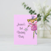 Invitation fée de princesse rose fille de 3 ans (Debout devant)