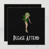 Invitation fée de vert de jour de 3D St Patrick (Devant / Derrière)