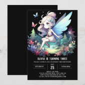 Invitation Fée de Whimsy magique Anniversaire (Devant / Derrière)