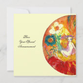 Invitation FÉE DES FLEURS argent métallisé, rouge jaune (Dos)