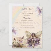 Invitation Fée des fleurs Papillon et Tourbillon Fille d'anni (Devant)