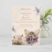 Invitation Fée des fleurs Papillon et Tourbillon Fille d'anni (Debout devant)