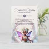 Invitation Fée des neiges rose enchantée fille de melanin de (Debout devant)