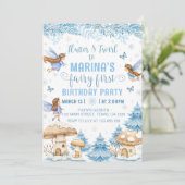 Invitation Fée d'hiver Première forêt enchantée Anniversaire (Debout devant)