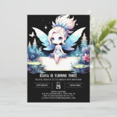 Invitation Fée douce moderne Anniversaire (Debout devant)