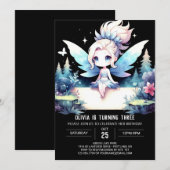 Invitation Fée douce moderne Anniversaire (Devant / Derrière)