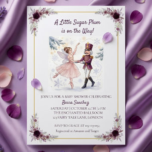 Invitation Fée Dragée Casse-Noisette Ballet Fête Prénatale d'