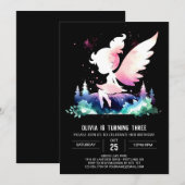 Invitation Fée Dreamy moderne Anniversaire (Devant / Derrière)