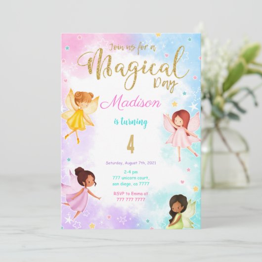 Invitation Fée du 4e anniversaire (Debout devant)