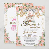 Invitation Fée du Château de Conte de Fées Petite Princesse B (Devant / Derrière)