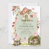 Invitation Fée Enchanted Sage Green Forest Anniversaire (Devant)