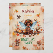 Invitation Fée Enchantée Fée d'Amérique Africaine (Devant / Derrière)