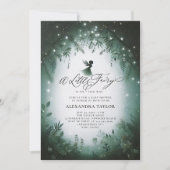 Invitation Fée Enchantée Forêt Émeraude Baby Girl Douche (Devant)