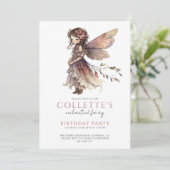 Invitation Fée enchantée Pixie Fairytale fête d'anniversaire (Debout devant)
