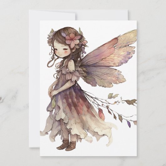 Invitation Fée enchantée Pixie Fairytale fête d'anniversaire (Dos)