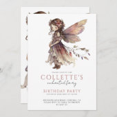 Invitation Fée enchantée Pixie Fairytale fête d'anniversaire (Devant / Derrière)