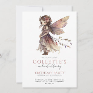 Invitation Fée enchantée Pixie Fairytale fête d'anniversaire