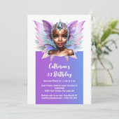 Invitation Fée enchantée princesse melanin fille aile magique (Debout devant)